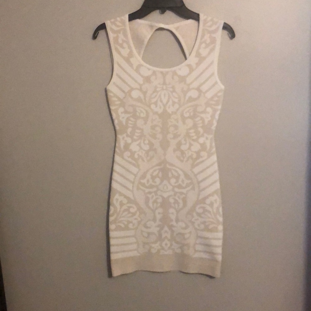 White and Beige Guess Dress